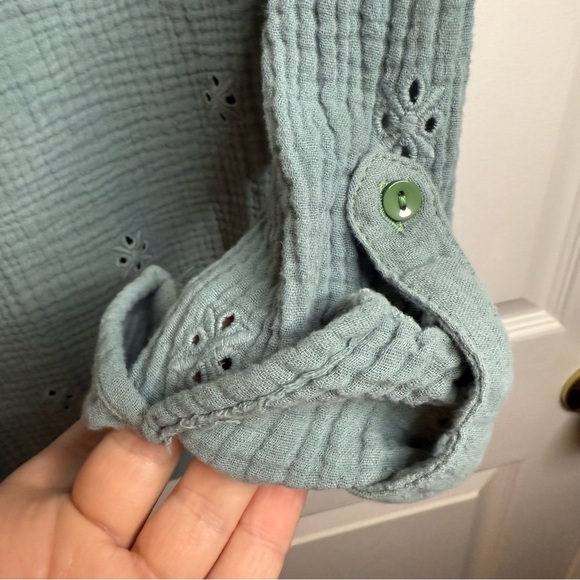 King Universal Women’s Blue Green Blouse Top 100% Cotton Size XL GUC - Picture 6 of 7